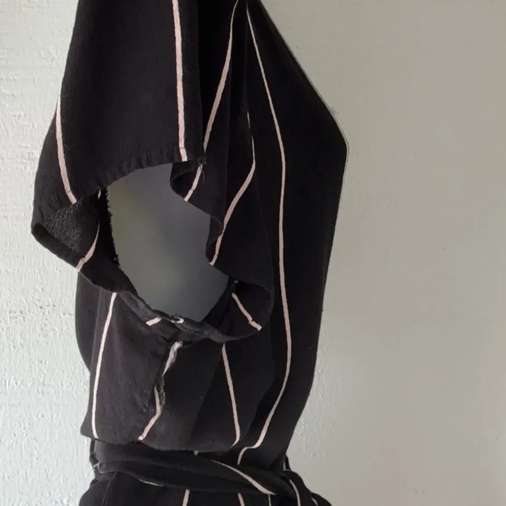 LOFT Wrap Dress with White Stripes and belt - Picture 8 of 15